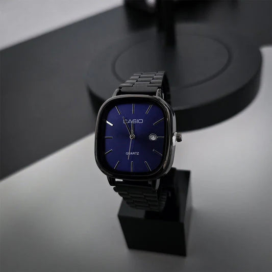 Riyal Tech™Casio Black Chain Blue Dial Couple Watch