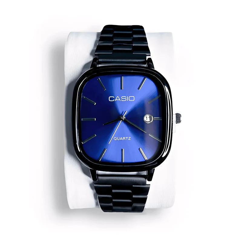 Riyal Tech™Casio Black Chain Blue Dial Couple Watch