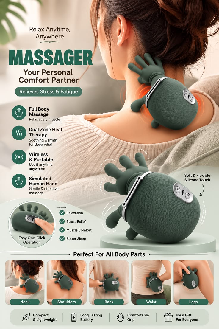 RiyalTech Shoulder & Neck Massager | جهاز تدليك الرقبة والكتفين